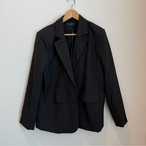 NWT White Fox Boutique Charcoal Pinstripe Oversized Blazer